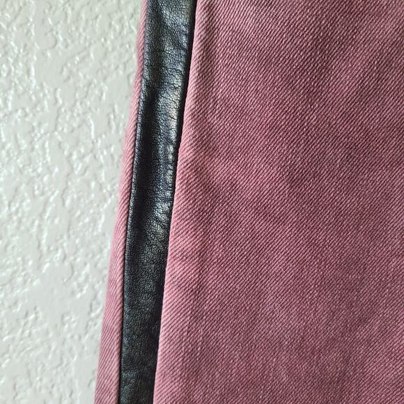 Etienne Marcel Womens Jeans Red Sz 29 x 28.75 Faux Leather Rock Biker Motorcycle - Picture 4 of 13